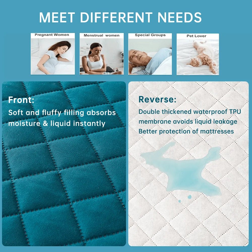 1Pc 3D Air Fabric Thick Mattress Cover, 100% Waterproof Mattress Protector, Soft and Breathable Fitted Bed Sheet (No Pillowcase) - Bavaro Shop