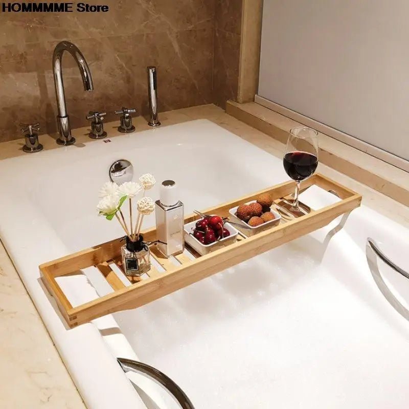 1PC Bamboo Extension Antiskid Bathroom Multi Function Bathtub Shelf Toilet Spa Bath Shelf Bathtub Tray Bathtub Accessories - Bavaro Shop