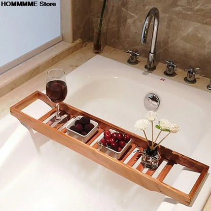 1PC Bamboo Extension Antiskid Bathroom Multi Function Bathtub Shelf Toilet Spa Bath Shelf Bathtub Tray Bathtub Accessories - Bavaro Shop