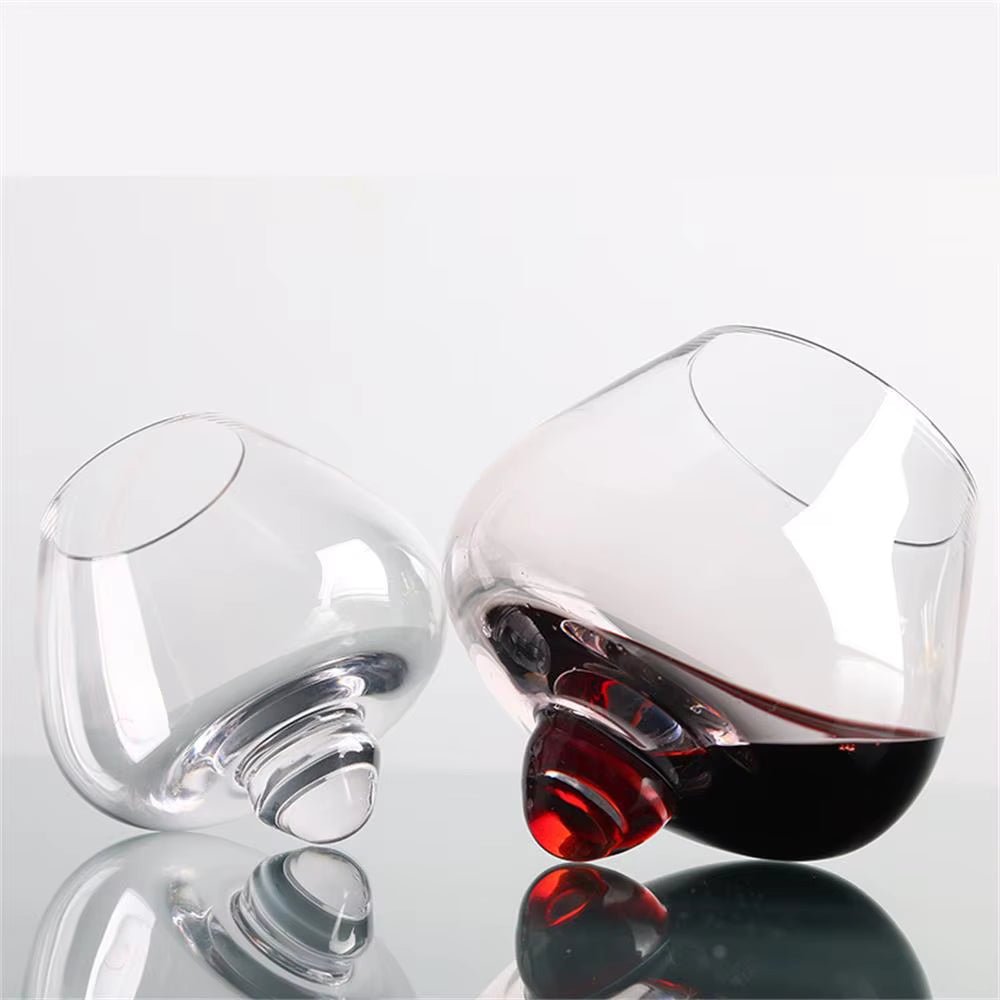 250Ml/400Ml Rolling Decanter Whiskey Glass Vintage Brandy Cocktail Beer Tumbler Glass Bar Drinkware Glass Coffe Wine Mug Cup - Bavaro Shop