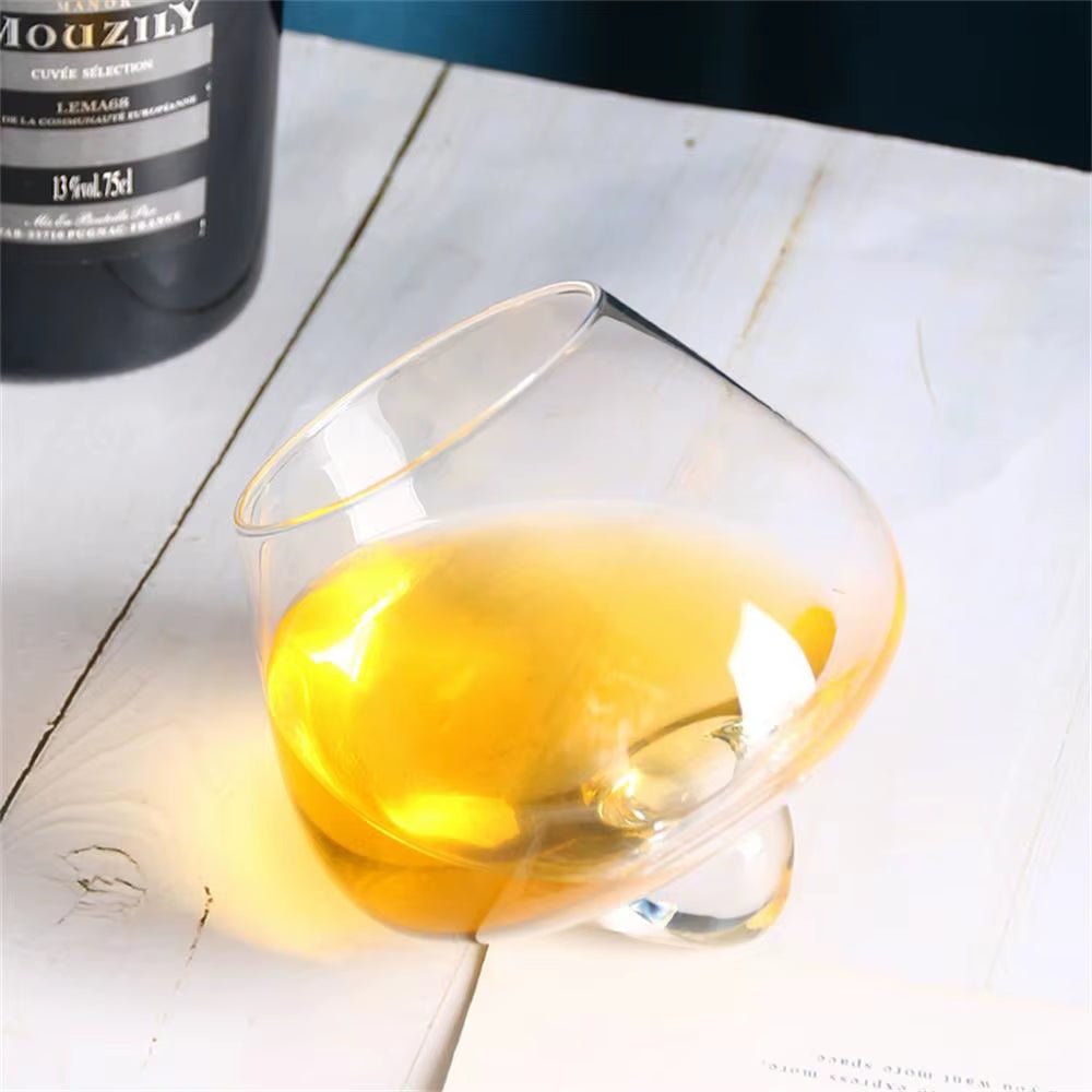 250Ml/400Ml Rolling Decanter Whiskey Glass Vintage Brandy Cocktail Beer Tumbler Glass Bar Drinkware Glass Coffe Wine Mug Cup - Bavaro Shop
