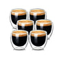 2.7 Oz Double Wall Glass Coffee Mugs Set of 6,Glass Coffee Espresso Cups,Clear Glass Coffee Mugs,For Latte,Tea,Milk,Cappuccino - Bavaro Shop