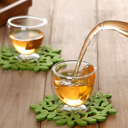 2.7 Oz Double Wall Glass Coffee Mugs Set of 6,Glass Coffee Espresso Cups,Clear Glass Coffee Mugs,For Latte,Tea,Milk,Cappuccino - Bavaro Shop