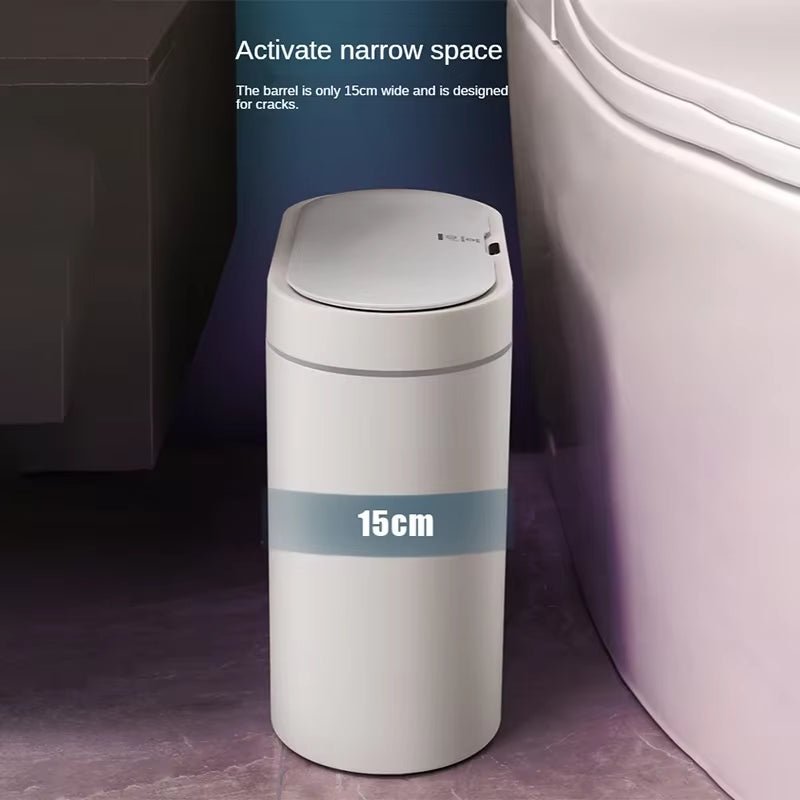 7L Trash Can Smart Sensor Trash Can Automatic Household Electronic Kitchen Trash Bin Toilet Waterproof Narrow Seam Sensor Bin - Bavaro Shop