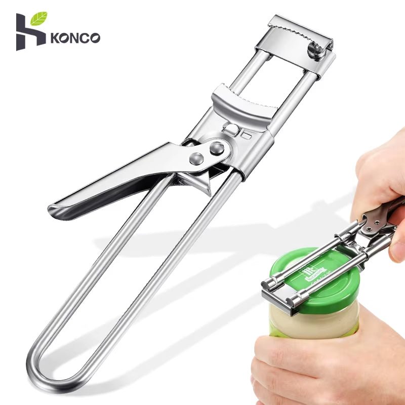Adjustable Jar Opener Can Opener Stainless Steel Non - Slip Bottle Lid Opener Manual Jar Bottle Bottle Lid Opener Kitchen Gadget - Bavaro Shop