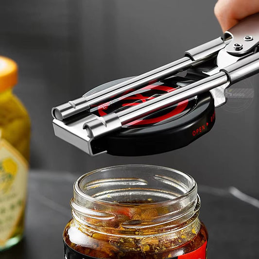 Adjustable Jar Opener Can Opener Stainless Steel Non - Slip Bottle Lid Opener Manual Jar Bottle Bottle Lid Opener Kitchen Gadget - Bavaro Shop