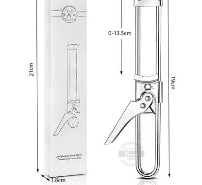 Adjustable Jar Opener Can Opener Stainless Steel Non - Slip Bottle Lid Opener Manual Jar Bottle Bottle Lid Opener Kitchen Gadget - Bavaro Shop