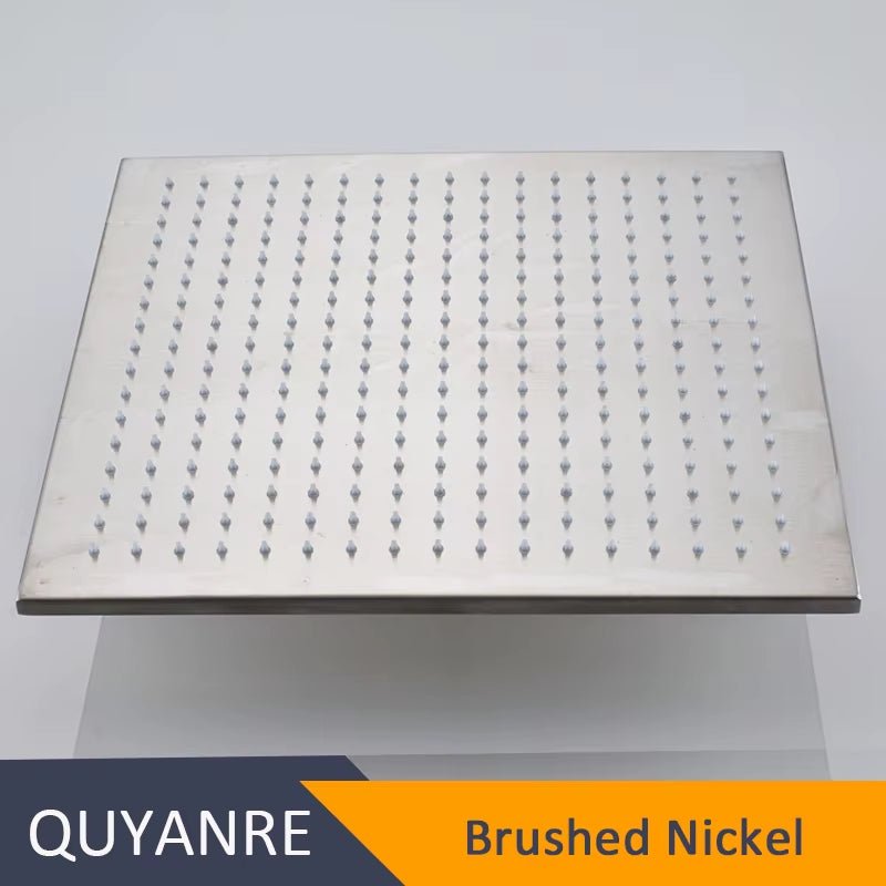 Black LED Changes 16" Rainfall Shower Head Solid Brass RGB LED Light Shower Head Large Rain Shower Tap Bathroom Shower Faucet - Bavaro Shop