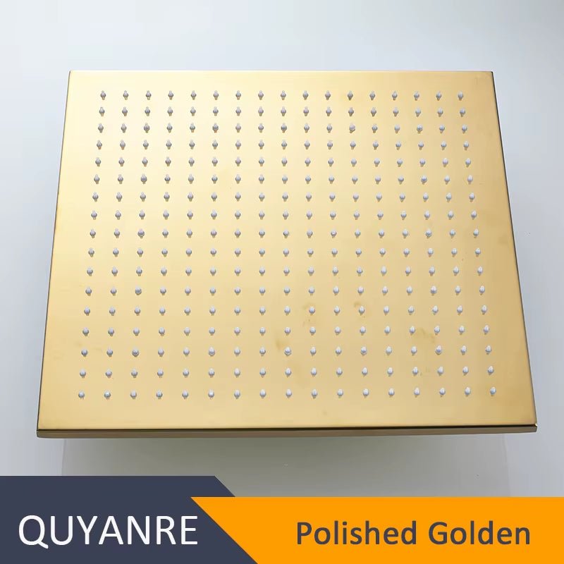 Black LED Changes 16" Rainfall Shower Head Solid Brass RGB LED Light Shower Head Large Rain Shower Tap Bathroom Shower Faucet - Bavaro Shop