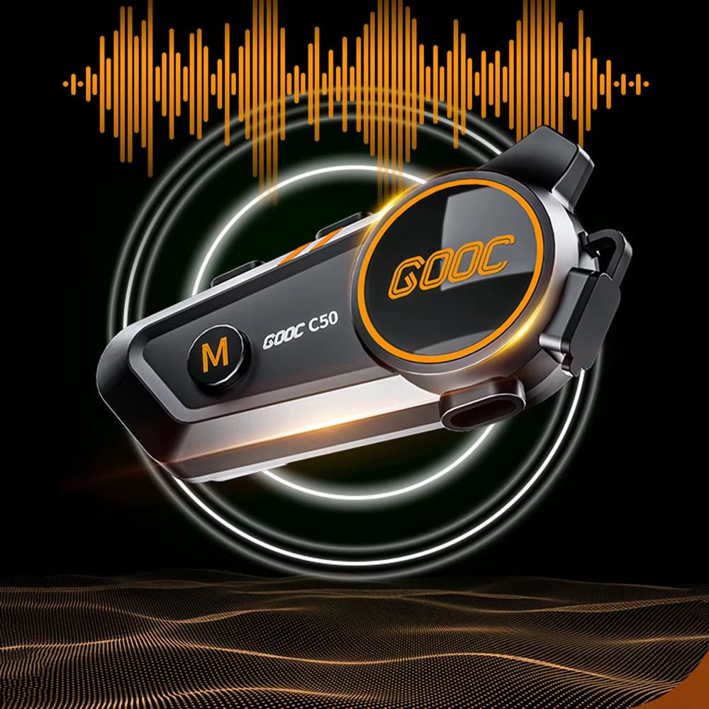 Bluetooth 5.3 Waterproof Motorcycle Helmet Intercom Headset with 300M Communication Range - Bavaro Shop