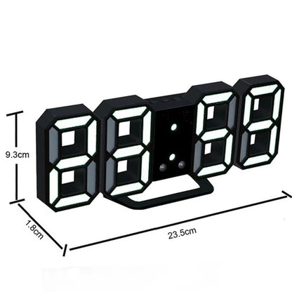 Digital Wall Clock 3D LED Date Time Celsius Nightlight Display Table Desktop Clocks Alarm Clock for Living Room Home Decoration - Bavaro Shop