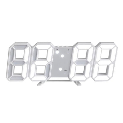 Digital Wall Clock 3D LED Date Time Celsius Nightlight Display Table Desktop Clocks Alarm Clock for Living Room Home Decoration - Bavaro Shop
