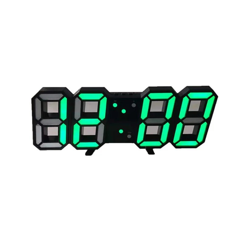 Digital Wall Clock 3D LED Date Time Celsius Nightlight Display Table Desktop Clocks Alarm Clock for Living Room Home Decoration - Bavaro Shop