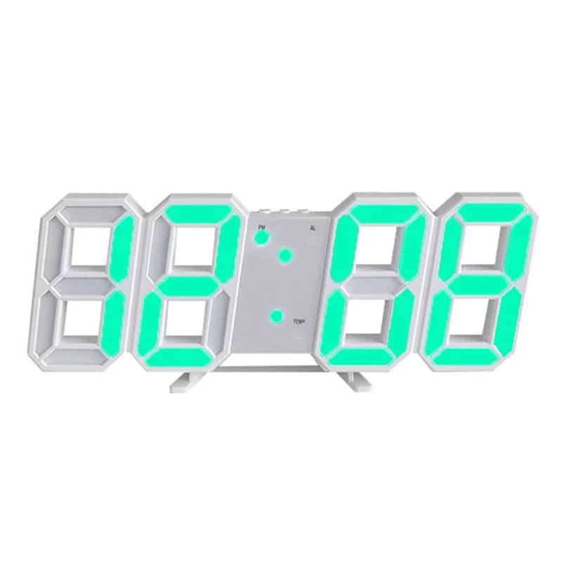 Digital Wall Clock 3D LED Date Time Celsius Nightlight Display Table Desktop Clocks Alarm Clock for Living Room Home Decoration - Bavaro Shop