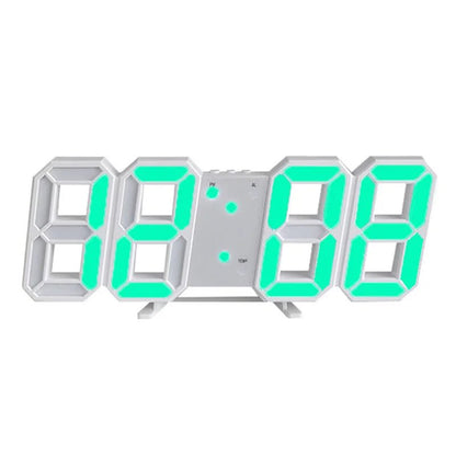 Digital Wall Clock 3D LED Date Time Celsius Nightlight Display Table Desktop Clocks Alarm Clock for Living Room Home Decoration - Bavaro Shop