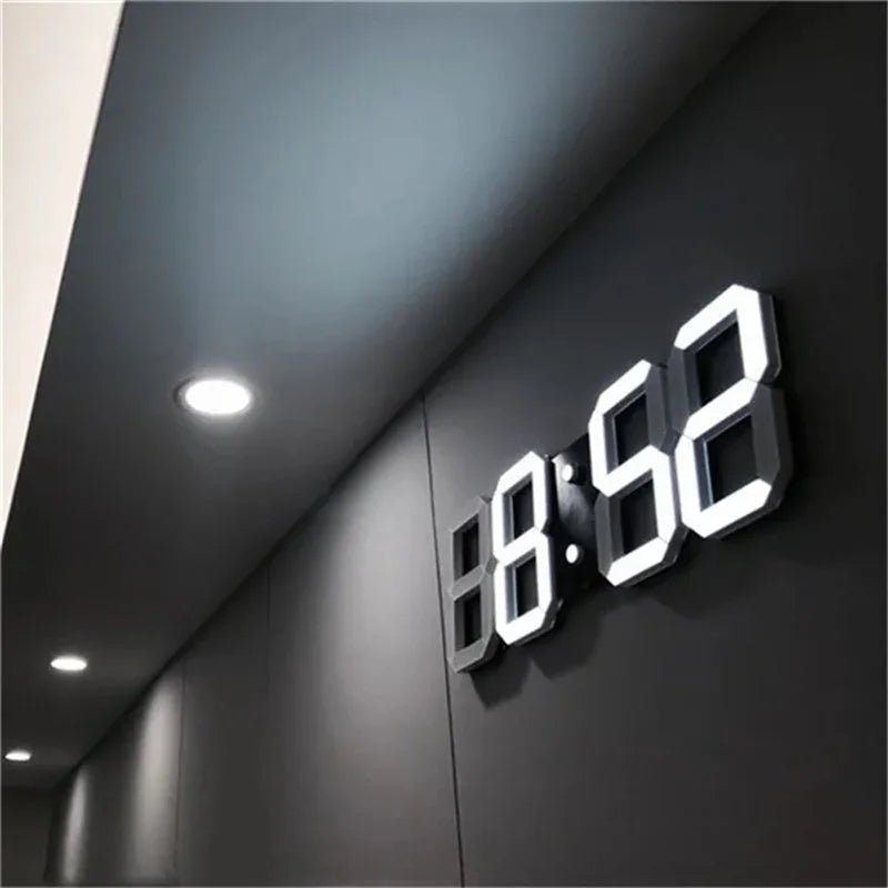 Digital Wall Clock 3D LED Date Time Celsius Nightlight Display Table Desktop Clocks Alarm Clock for Living Room Home Decoration - Bavaro Shop