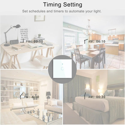 EU/US Smart Switch Alexa RF433 No Neutral Tuya Control Works with Google 1/2/3 Gang Smart Life Home Light Wifi Touch Switches - Bavaro Shop