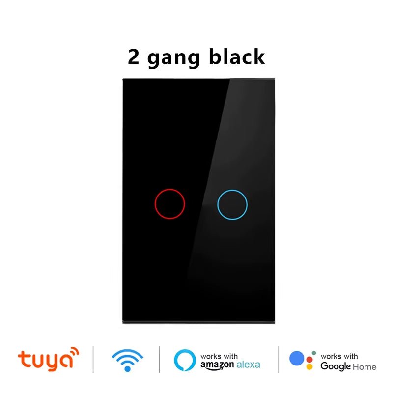 EU/US Smart Switch Alexa RF433 No Neutral Tuya Control Works with Google 1/2/3 Gang Smart Life Home Light Wifi Touch Switches - Bavaro Shop