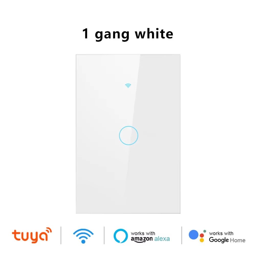 EU/US Smart Switch Alexa RF433 No Neutral Tuya Control Works with Google 1/2/3 Gang Smart Life Home Light Wifi Touch Switches - Bavaro Shop