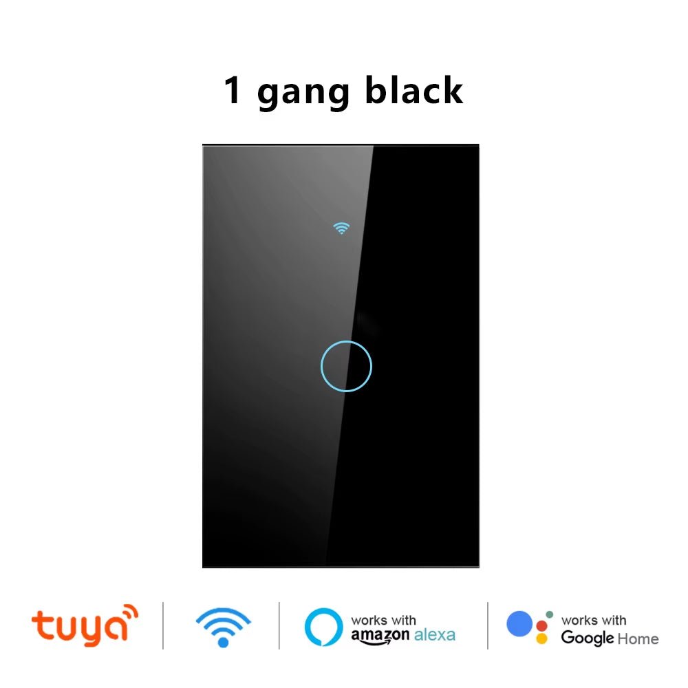EU/US Smart Switch Alexa RF433 No Neutral Tuya Control Works with Google 1/2/3 Gang Smart Life Home Light Wifi Touch Switches - Bavaro Shop