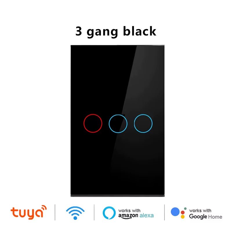 EU/US Smart Switch Alexa RF433 No Neutral Tuya Control Works with Google 1/2/3 Gang Smart Life Home Light Wifi Touch Switches - Bavaro Shop