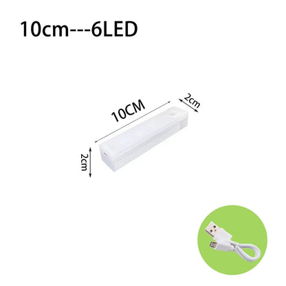 LED Motion Sensor Light Night Light Wireless USB under Cabinet Light for Kitchen Cabinet Bedroom Wardrobe Sensor Indoor Lighting - Bavaro Shop