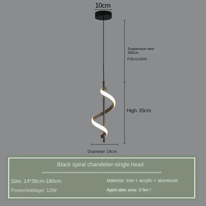 Lustre Bedside Rotating Chandelier Pendant Lights Lampara Colgante Techo Luminaire Suspendu Quarto Casal Chambre Kroonluchters - Bavaro Shop