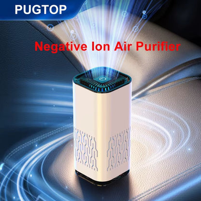 MINI Car HEPA Air Purifier Remove Smoke Odor Formaldehyde Negative Ion Air Cleaner for Car Bedroom Aromatherapy Purification New - Bavaro Shop