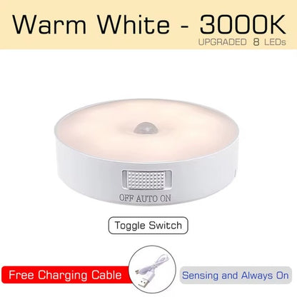 Motion Sensor Light Bedroom Night Light Room Decor USB LED Lamp Rechargeable Home Decoration Lights for Stairs Hallway Closet - Bavaro Shop