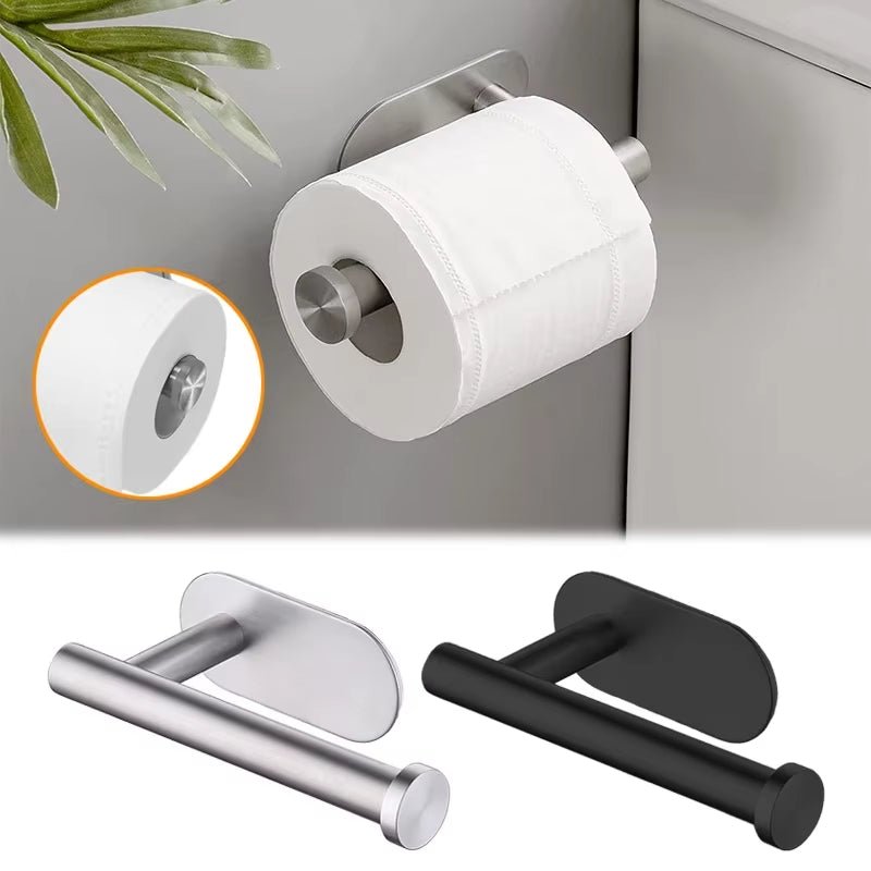 No Drilling Toilet Paper Holder SUS304 Stainless Steel Self Adhesive Wall Mount Tissue Towel Roll Dispenser for Bathroom Kitchen - Bavaro Shop