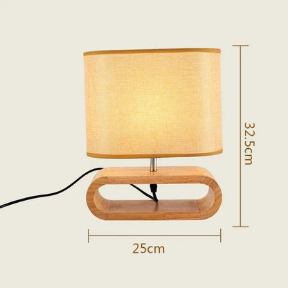 Nordic Wooden Table Lamp Creative Modern Bedroom Bedside LED Light Living Room Hotel Japanese Study Table Lamp Linen Lampshade - Bavaro Shop