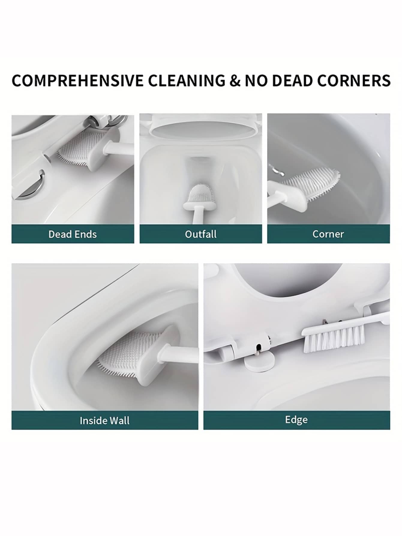 Random Delivery Silicone Toilet Brush Set & Wall Mounted Toilet Brush Holder - Bavaro Shop