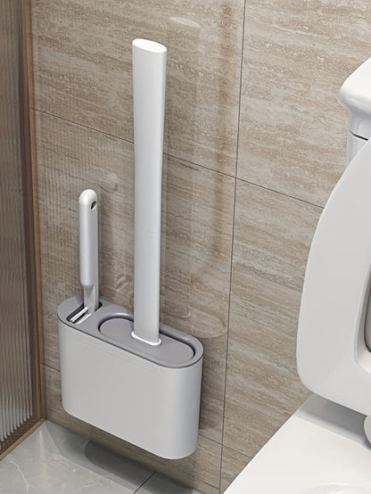 Random Delivery Silicone Toilet Brush Set & Wall Mounted Toilet Brush Holder - Bavaro Shop