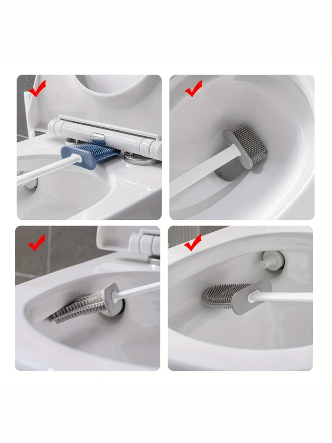 Random Delivery Silicone Toilet Brush Set & Wall Mounted Toilet Brush Holder - Bavaro Shop