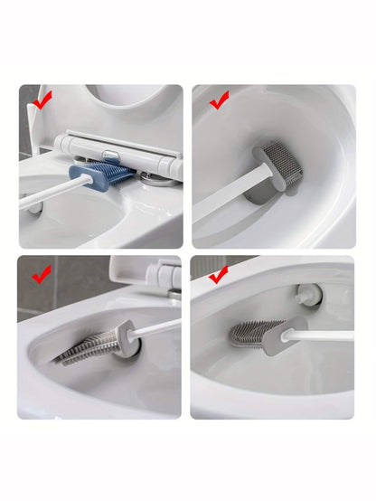 Random Delivery Silicone Toilet Brush Set & Wall Mounted Toilet Brush Holder - Bavaro Shop