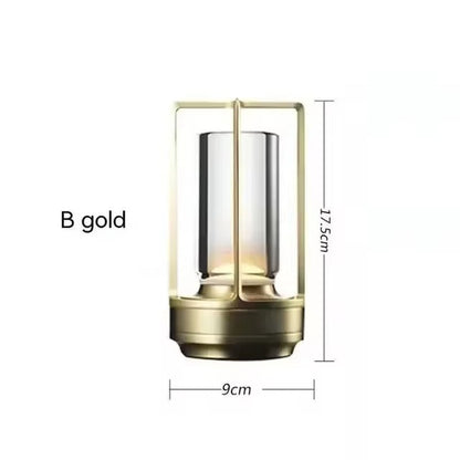 Restaurant Cordless Rechargeable Table Lamp Aluminum LED Metal Desk Lamp Bedroom Bedside Night Lamp Bar Hotel Decorative Lamp - Bavaro Shop