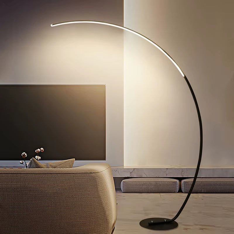 RGB Floor Lamp Indoor Arc Black White C APP Remote Lights Nordic Arc Floor Lamp for Dining Living Room Decor Bright Stand Lamp - Bavaro Shop