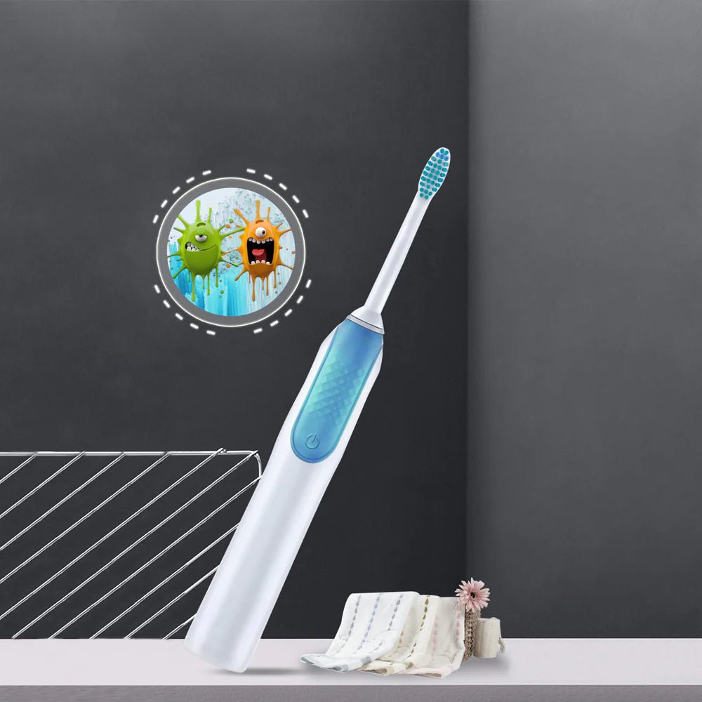 Smart UV Toothbrush Sanitizer Holder, Rechargeable Wireless Design, Wall Mounted with Hand Free Toothpaste Dispenser - Bavaro Shop