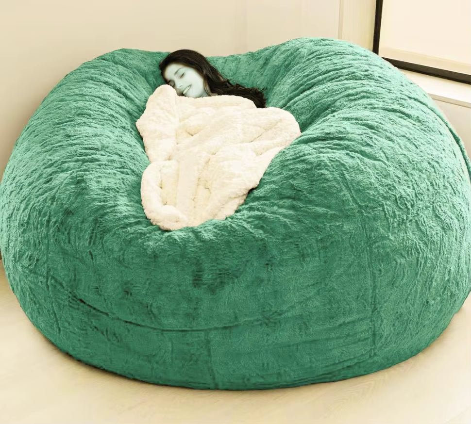 Soft Warm 180*90Cm Fur Giant Removable Washable Bean Bag Bed Cover Comfortable Living Room Furniture Lazy Sofa Coat - Bavaro Shop