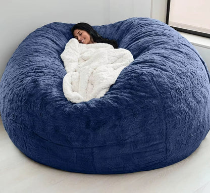 Soft Warm 180*90Cm Fur Giant Removable Washable Bean Bag Bed Cover Comfortable Living Room Furniture Lazy Sofa Coat - Bavaro Shop