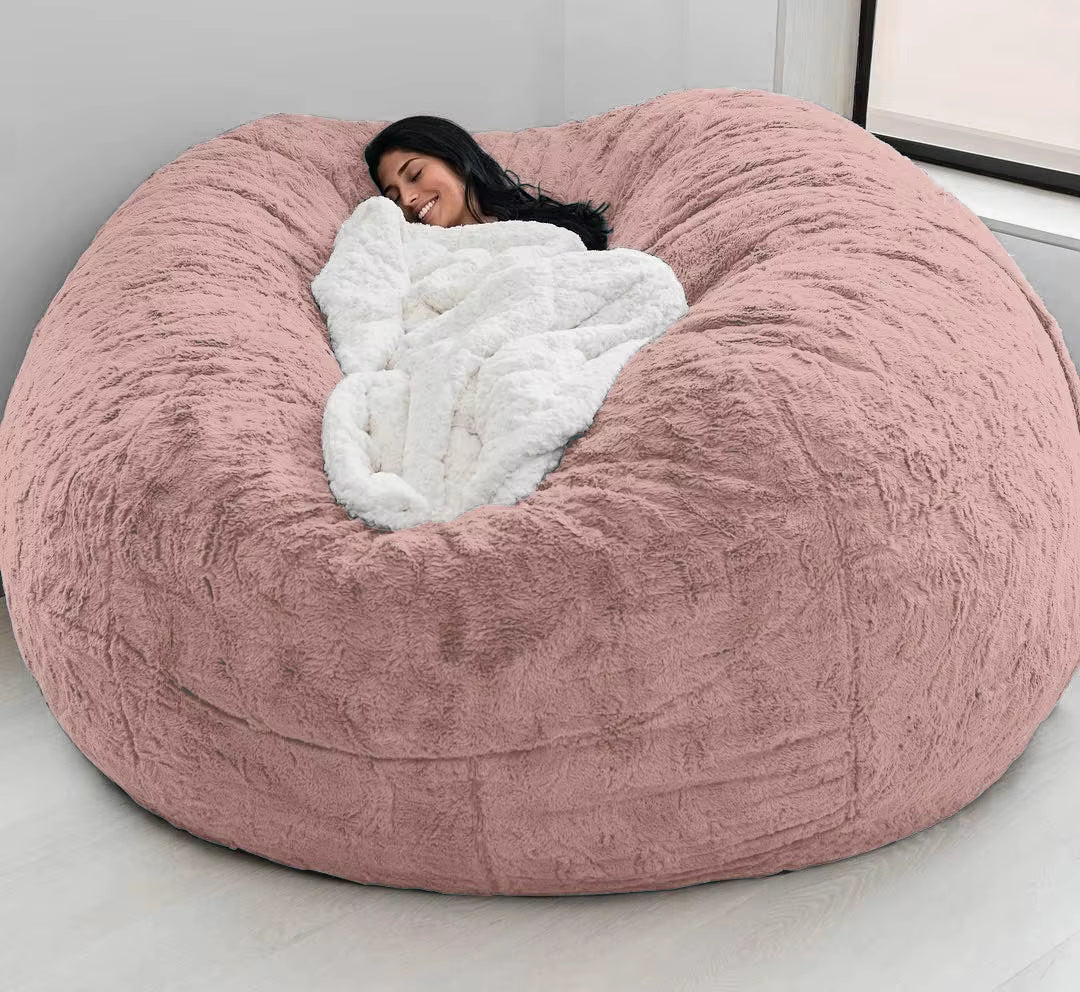 Soft Warm 180*90Cm Fur Giant Removable Washable Bean Bag Bed Cover Comfortable Living Room Furniture Lazy Sofa Coat - Bavaro Shop
