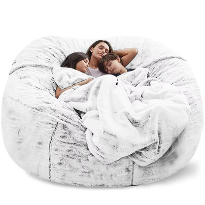 Soft Warm 180*90Cm Fur Giant Removable Washable Bean Bag Bed Cover Comfortable Living Room Furniture Lazy Sofa Coat - Bavaro Shop