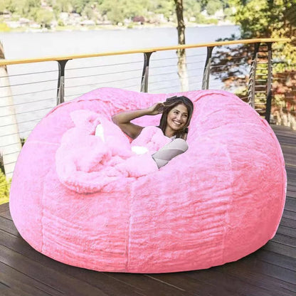 Soft Warm 180*90Cm Fur Giant Removable Washable Bean Bag Bed Cover Comfortable Living Room Furniture Lazy Sofa Coat - Bavaro Shop
