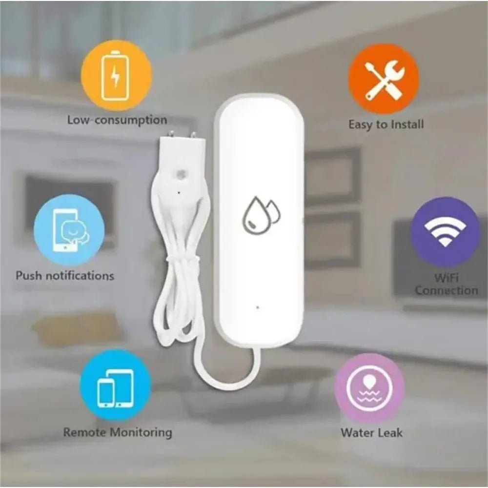 Tuya Wifi Water Sensor Leakage Alarm Flood Leak Detector Smart Home APP Remote Control Smart Home Security Protection - Bavaro Shop