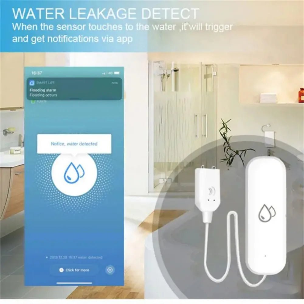 Tuya Wifi Water Sensor Leakage Alarm Flood Leak Detector Smart Home APP Remote Control Smart Home Security Protection - Bavaro Shop