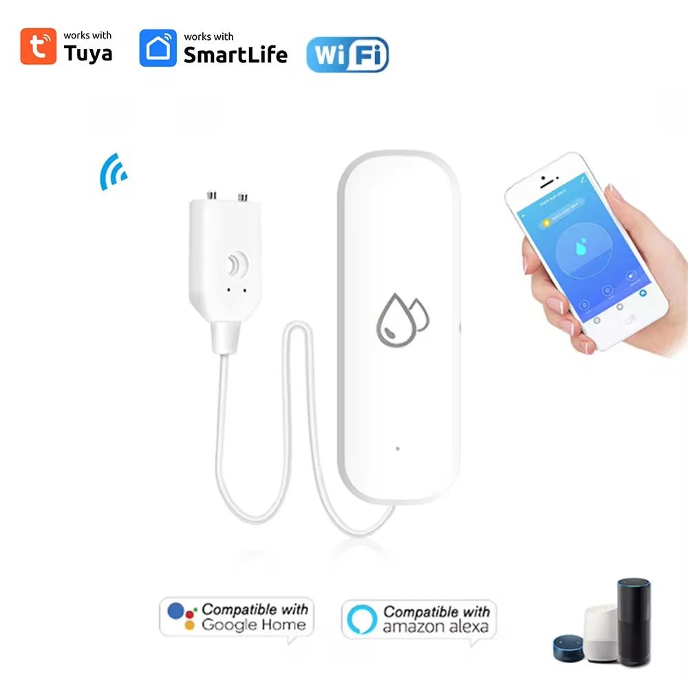 Tuya Wifi Water Sensor Leakage Alarm Flood Leak Detector Smart Home APP Remote Control Smart Home Security Protection - Bavaro Shop
