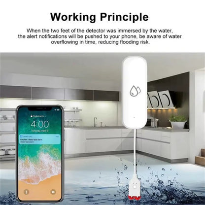 Tuya Wifi Water Sensor Leakage Alarm Flood Leak Detector Smart Home APP Remote Control Smart Home Security Protection - Bavaro Shop