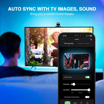 TV LED Backlights with Camera, TV Backlights for 55 - 65 Inch TV PC, LED Light Strip with Remote for Gaming Lights, Ambient Lighti - Bavaro Shop