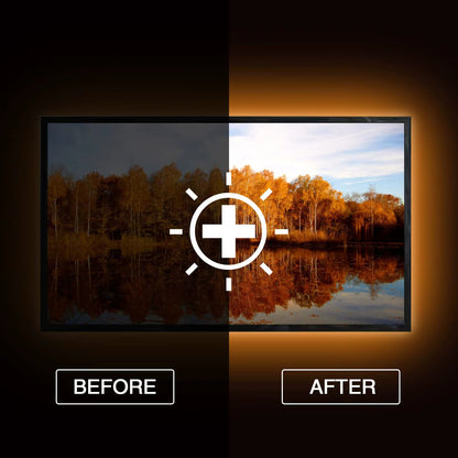 TV LED Backlights with Camera, TV Backlights for 55 - 65 Inch TV PC, LED Light Strip with Remote for Gaming Lights, Ambient Lighti - Bavaro Shop