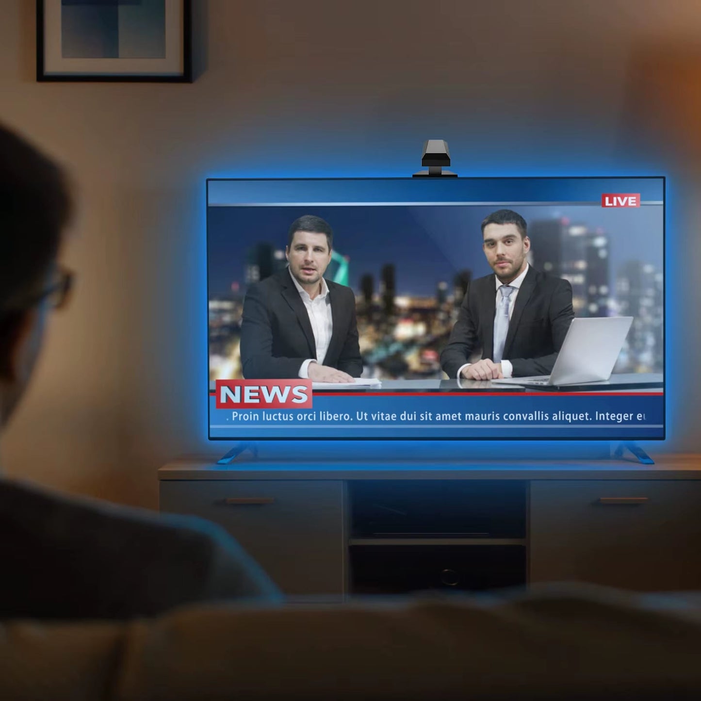 TV LED Backlights with Camera, TV Backlights for 55 - 65 Inch TV PC, LED Light Strip with Remote for Gaming Lights, Ambient Lighti - Bavaro Shop